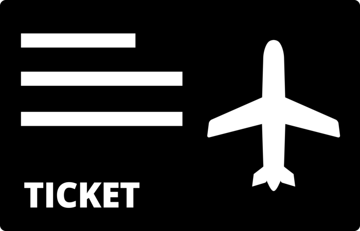 Free Download Vectors, Airplane Flight Ticket Contour Svg Vector
