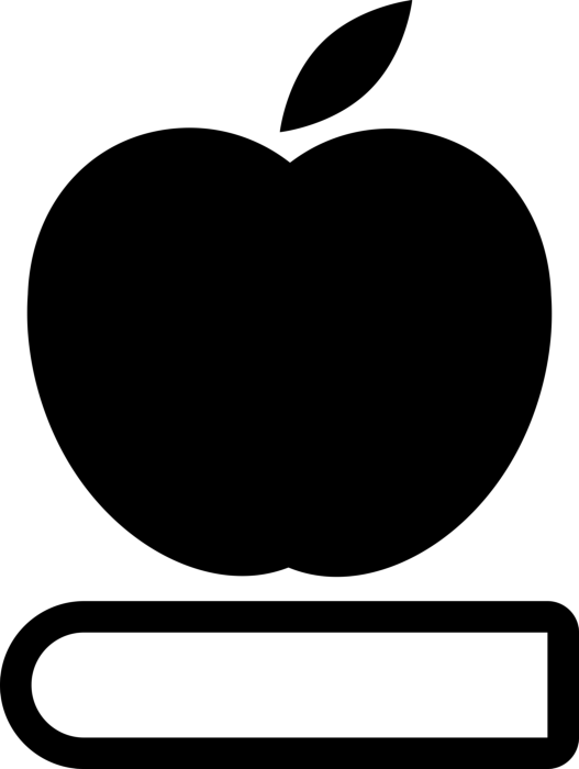 Free Download Vectors, Apple On Book Vinyl Cutting Svg File