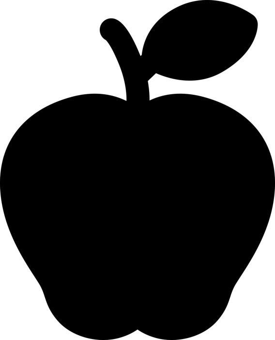 Free Download Vectors, Apple With Leaf Engraving Svg Design