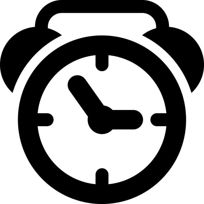 Free Download Vectors, Alarm Clock Of Circular Shape Silhouette Svg Vector