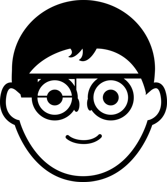 Free Download Vectors, Boy Face With Circular Eyeglasses And Google Glasses Vinyl Cutting Svg File