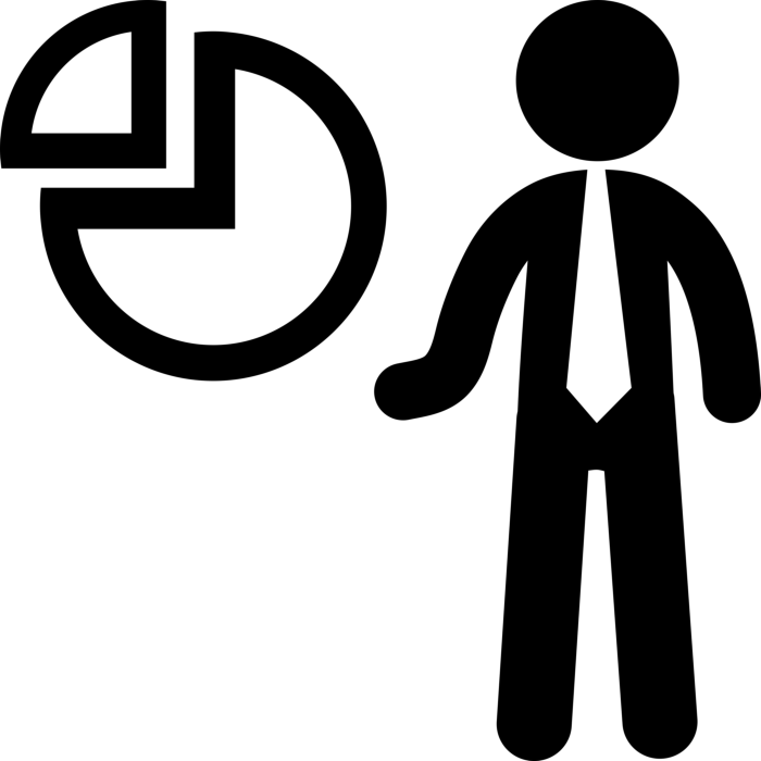 Free Download Vectors, Businessman With Circular Graphic Vinyl Cutting Svg File