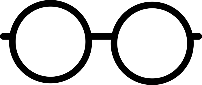 Free Download Vectors, Circular Eyeglasses Clean Outline Svg Vector