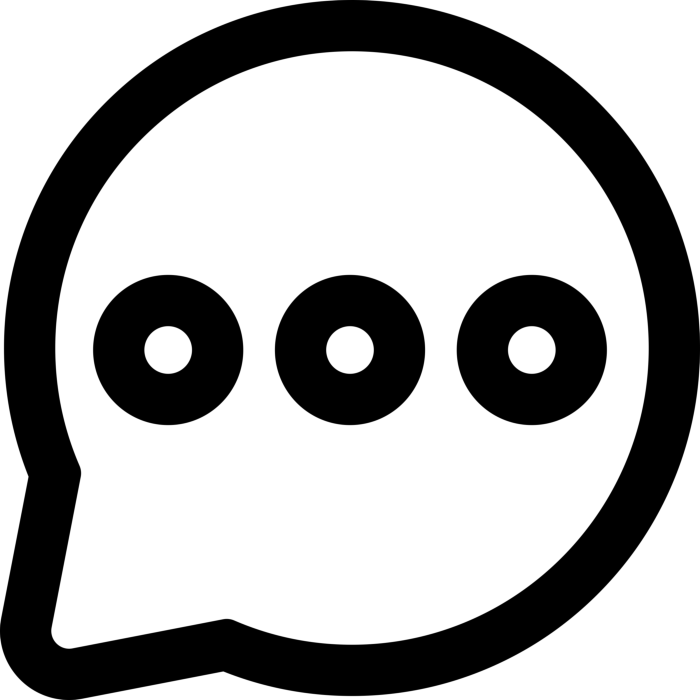 Free Download Vectors, Circular Speech Bubble Outline With Three Dots Inside Contour Svg Vector