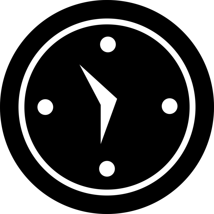 Free Download Vectors, Clock Circular Black Tool Shape Blueprint Style Svg Vector
