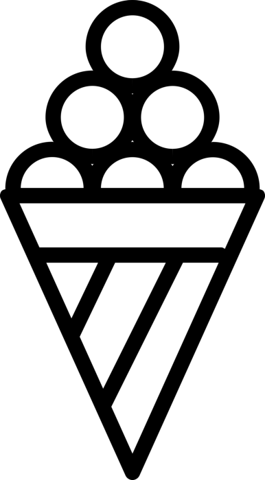 Free Download Vectors, Cone With Circular Ice Cream Digital Sketch Svg Design