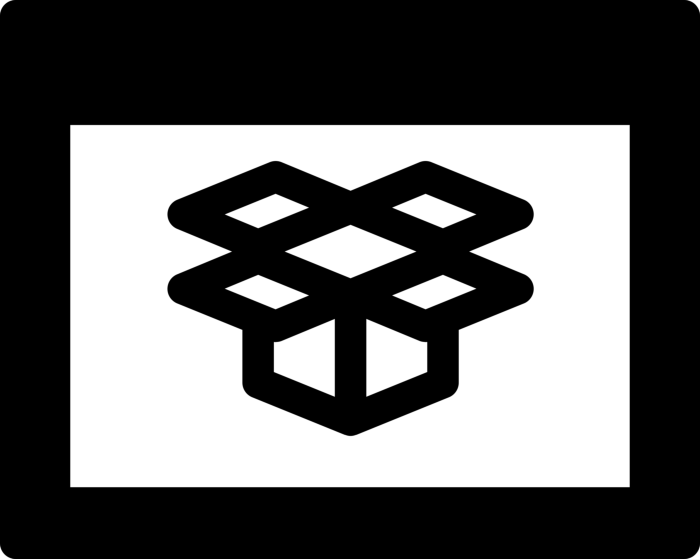 Free Download Vectors, Dropbox In Browser Window Circular Symbol Editable Svg Line Art