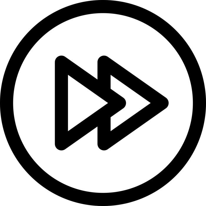 Free Download Vectors, Fast Forward Circular Button Printable Line Art Svg