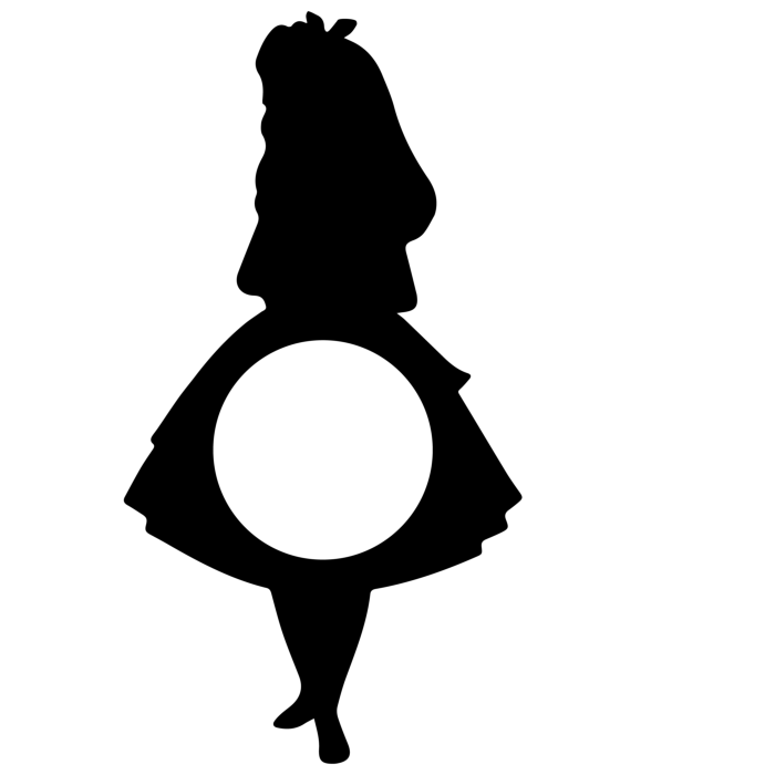 Free Download Vectors, Alice Wonderland 2 Flat Line Svg Vector