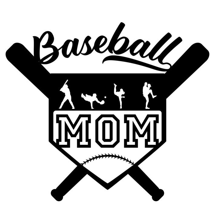 Free Download Vectors, Baseball Mom 3 Sticker Outline Svg File