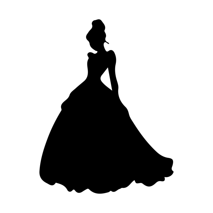Free Download Vectors, Cinderella 7 Simple Line Art Svg Vector