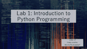 Introduction to Python Programming Lab1 Book