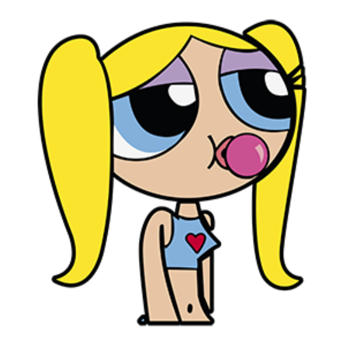 Free Download Vectors, Powerpuff Girls 7 Monoline Svg Vector
