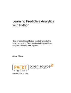 Learning Predictive Analytics with Python Book