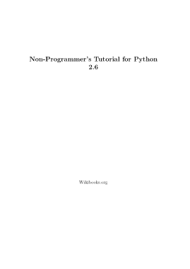 Non Programmers Tutorial For Python Book