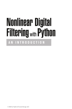 Nonlinear digital filtering with Python an introduction Book
