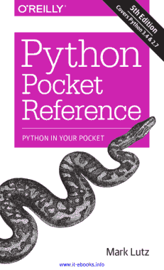 Python Pocket Reference 5th Edition Python in Your Pocket Book