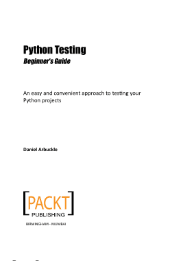 Python Testing Beginners Guide Book