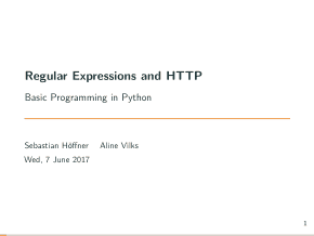 Regular Expressions and HTTP Basic Programming in Python Book