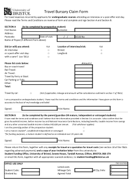 Bursary Mileage Claim Form Free Template | Free PDF Download