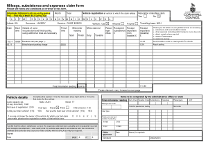 Mileage Expenses Claim Form Free Template