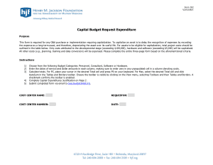 Capital Budget Request Expenditure Free Template