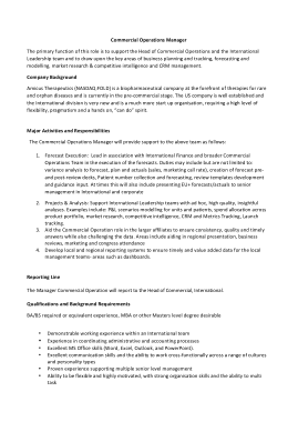 Commercial Operations Manager Job Description Free Template