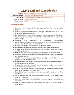 Finance and Administration Manager Job Description Free Template