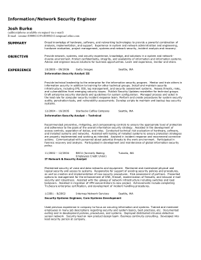 Free Download PDF, Information and Security Engineer Job Description Free Template