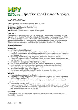 Operations and Finance Manager Job Description Free Template