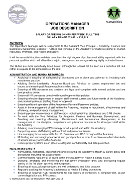 Operations Manager Job Description Free Template