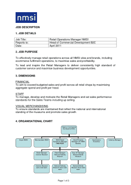 Retail Operations Manager Job Description Sample Free Template