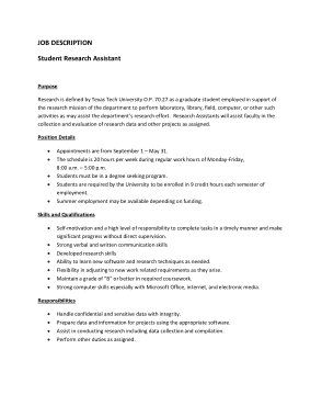 research assistant job description template