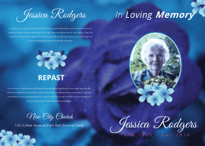 Bifold Blue Rose Funeral Brochure front Free Template