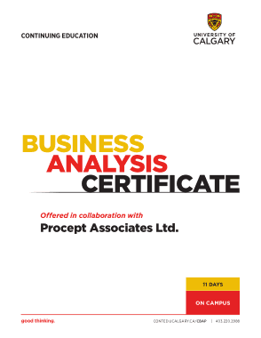 Free Download PDF, Business Analysis Certificate Brochure Free Template