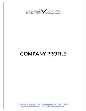 Catering Business Sample Company Profile Free Template