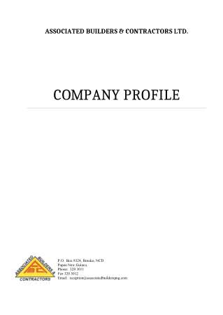 Contractor Sample Company Profile Free Template