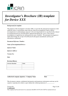 Investigator Brochure Example Free Template