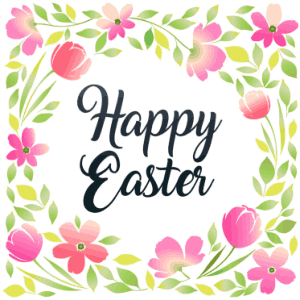 Easter Cards Pink Flower Border Free Template