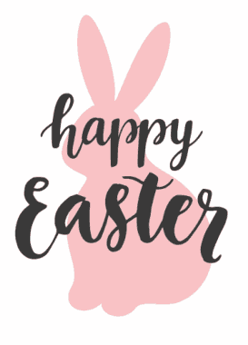 Easter Cards Pink Rabbit Free Template