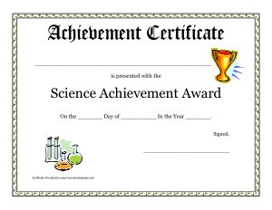 Achievement Certificate Free Template