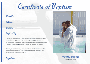 Free Download PDF, Adult Baptism Certificate Free Template
