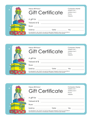 Baby Birthday Gift Certificate Free Template