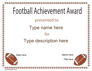 Football Certificate Sample Free Template