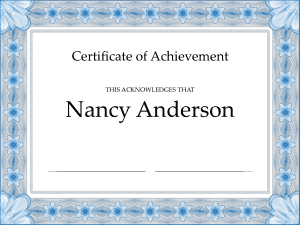 Sample Certificate of Achievement Free Template