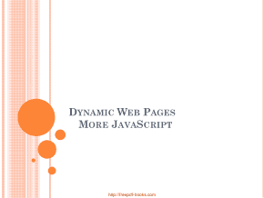 Dynamic Web Pages More JavaScript Book
