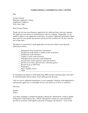 Business Proposal Denial Letter Free Template | Free PDF Download