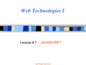 JavaScript PHP Lecture 7 Book