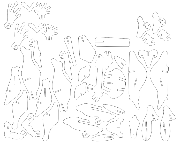 Free Download Vectors, Frog Puzzle 3Mm Laser Cut DXF File