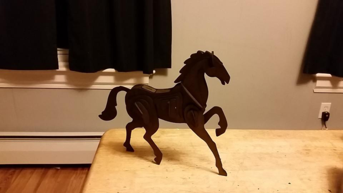 Free Download Vectors, Horse 3D Puzzle 2Mm Laser Cut DXF File